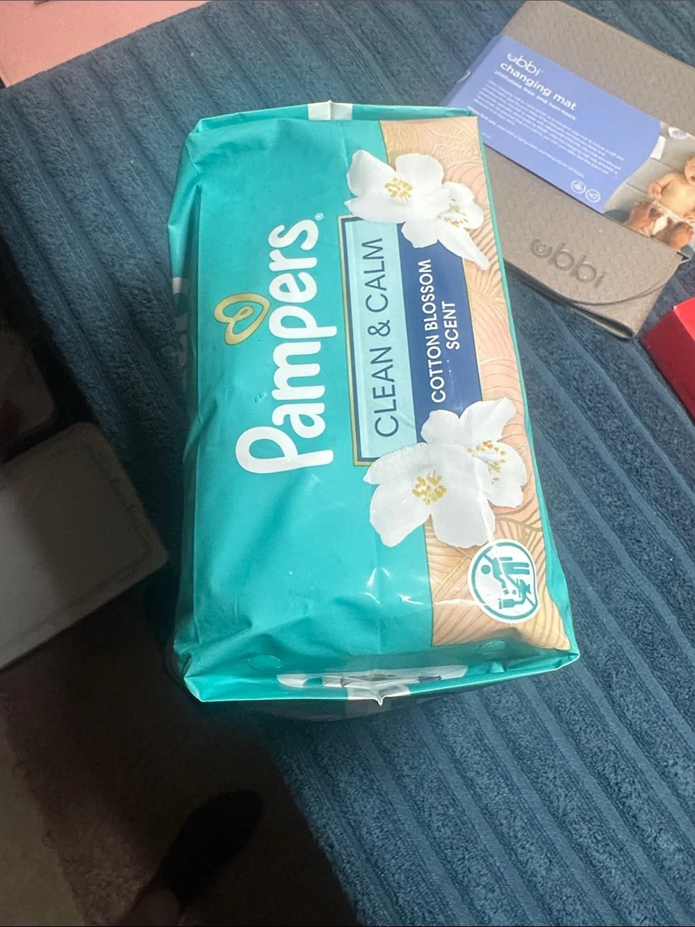 Pampers Clean & Calm Cotton Blossom Baby Wipes,ubbi changing mat&hand/footprint